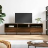 Meuble TV chêne marron 150x30x44,5 cm bois d'ingénierie 