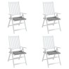 Coussins de chaise jardin lot de 4 gris 50x50x3 cm tissu oxford 