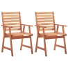 Chaises à manger d'extérieur lot de 2 Bois d'acacia massif 