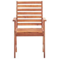 Chaises à manger d'extérieur lot de 3 et coussins Acacia massif 