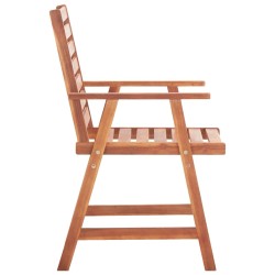 Chaises à manger d'extérieur lot de 3 et coussins Acacia massif 