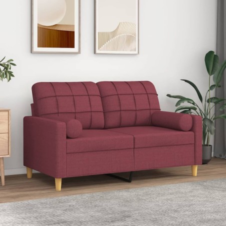 Coussins décoratifs lot de 2 Rouge bordeaux Ø15x50 cm Tissu 
