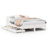 Cadre de lit sans matelas blanc 135x190 cm bois de pin massif 