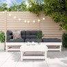Salon de jardin 4 pcs blanc bois de pin massif 