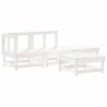 Salon de jardin 4 pcs blanc bois de pin massif 