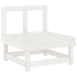Salon de jardin 4 pcs blanc bois de pin massif 