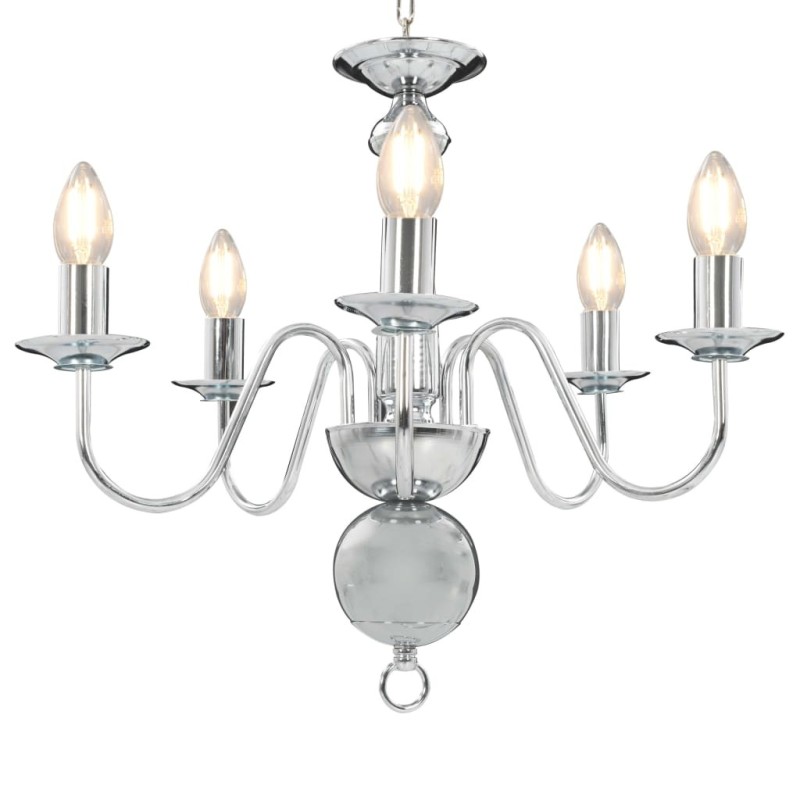 Lustre Argenté 5 ampoules E14 