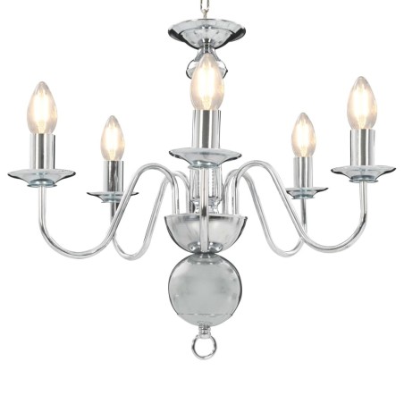 Lustre Argenté 5 ampoules E14 