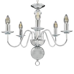 Lustre Argenté 5 ampoules E14 