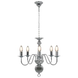 Lustre Argenté 5 ampoules E14 