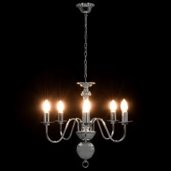 Lustre Argenté 5 ampoules E14 