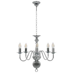 Lustre Argenté 5 ampoules E14 