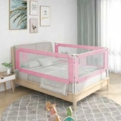 Barrière de sécurité de lit d'enfant Rose 140x25 cm Tissu 