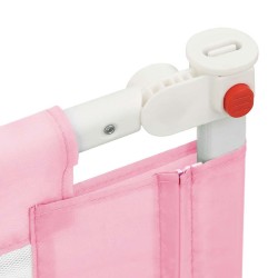 Barrière de sécurité de lit d'enfant Rose 140x25 cm Tissu 