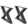 Pieds de table basse 2 pcs anthracite 60x(30-31,3) cm acier 
