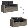 Salon de jardin 6 pcs avec coussins gris résine tressée 