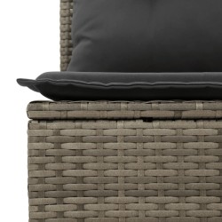 Salon de jardin 6 pcs avec coussins gris résine tressée 