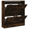 Armoire à chaussures chêne fumé 80x21x87,5 cm bois ingénierie 