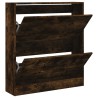 Armoire à chaussures chêne fumé 80x21x87,5 cm bois ingénierie 