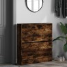 Armoire à chaussures chêne fumé 80x21x87,5 cm bois ingénierie 