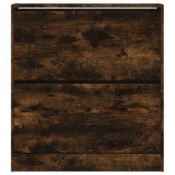 Armoire à chaussures chêne fumé 80x21x87,5 cm bois ingénierie 