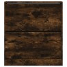 Armoire à chaussures chêne fumé 80x21x87,5 cm bois ingénierie 