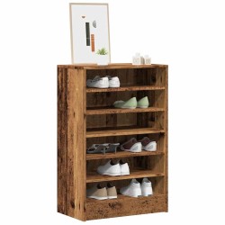 Armoire à chaussures vieux bois 60x35x92 cm bois d'ingénierie 