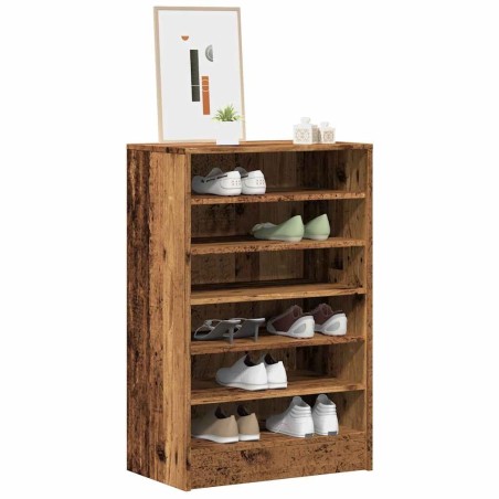 Armoire à chaussures vieux bois 60x35x92 cm bois d'ingénierie 