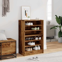 Armoire à chaussures vieux bois 60x35x92 cm bois d'ingénierie 