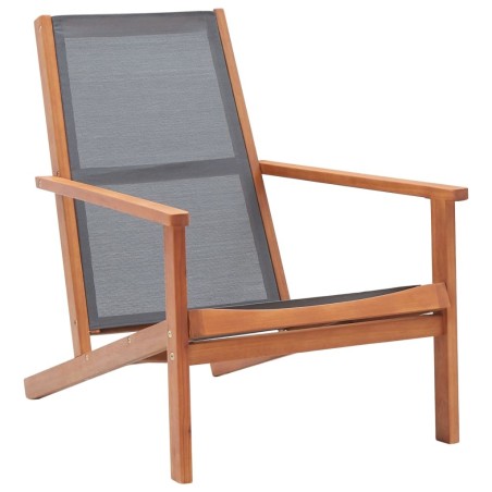 Chaise de jardin Gris Bois d'eucalyptus solide et textilène  