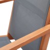 Chaise de jardin Gris Bois d'eucalyptus solide et textilène  