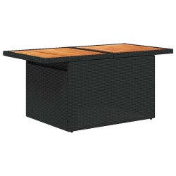 Salon de jardin 5 pcs avec coussins noir résine tressée 