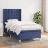 Sommier à lattes de lit avec matelas Bleu 90x190 cm Tissu 