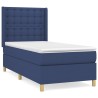 Sommier à lattes de lit avec matelas Bleu 90x190 cm Tissu 