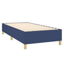 Sommier à lattes de lit avec matelas Bleu 90x190 cm Tissu 