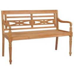 Banc Batavia avec coussin rouge 120 cm Bois de teck massif 