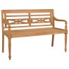 Banc Batavia avec coussin rouge 120 cm Bois de teck massif 