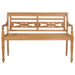 Banc Batavia avec coussin rouge 120 cm Bois de teck massif 
