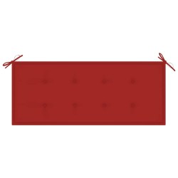 Banc Batavia avec coussin rouge 120 cm Bois de teck massif 