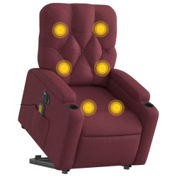 Fauteuil inclinable de massage électrique Rouge bordeaux Tissu 
