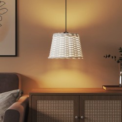 Abat-jour de plafonnier blanc Ø30x20 cm osier 