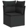 Salon de jardin 5 pcs avec coussins noir résine tressée 