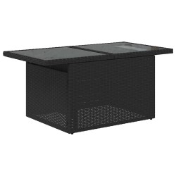 Salon de jardin 5 pcs avec coussins noir résine tressée 