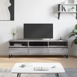 Meuble TV sonoma gris 150x30x44,5 cm bois d'ingénierie 