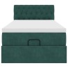 Cadre de lit ottoman avec matelas vert foncé 100x200 cm velours 