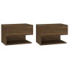 Tables de chevet murales 2 pcs Chêne marron 