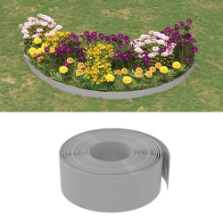 Bordures de jardin 5 pcs gris 10 m 20 cm polyéthylène 