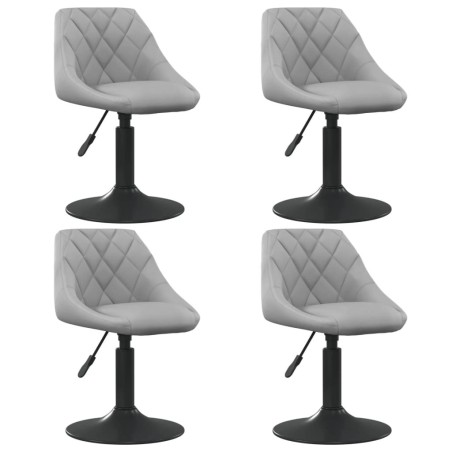 Chaises pivotantes à manger lot de 4 gris clair velours 