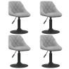 Chaises pivotantes à manger lot de 4 gris clair velours 