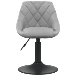 Chaises pivotantes à manger lot de 4 gris clair velours 